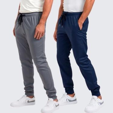 Imagem de Kit 2 Calças Masculina DZ Helanca Flanelada com Bolsos Esportiva e Casual-Masculino