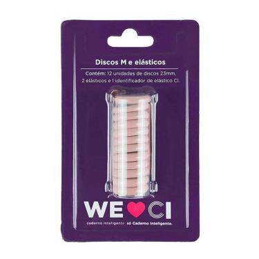 Imagem de Kit Discos M e Elásticos para Caderno Inteligente CI231018 Rosê Pérolado - CI