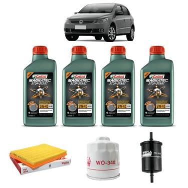 Imagem de Kit De Filtros Troca De Óleo Fox Gol G5 G6 1.0 Castrol 5w40