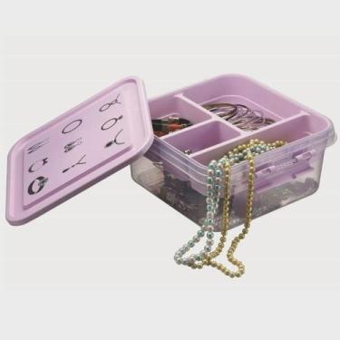 Imagem de Caixa Organizadora Bijouterias Multiuso Plasvale 05 Lt Lilas