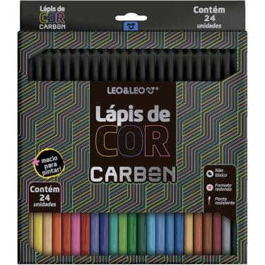 Imagem de Lápis de Cor Leonora Carbon Line com Mina Supermacia em Madeira Redonda 24 Unidades Multicolorido