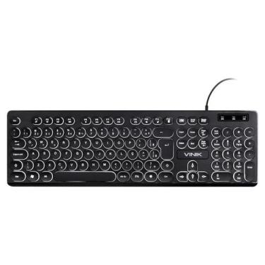 Imagem de Teclado Usb Multimídia Slim Chocolate Led Branco 1.8m TC200 - VINIK