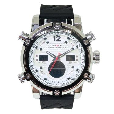 Imagem de Relógio Masculino Weide AnaDigi WH-5205 Prata e Branco