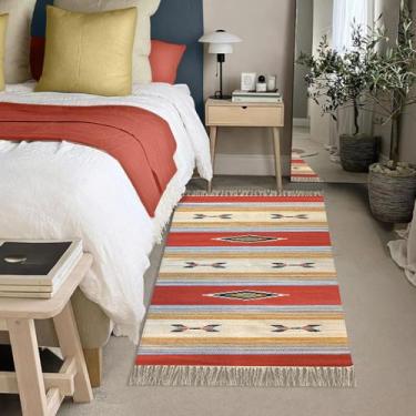 Imagem de 2 Tapete Quarto Kilim Original Dupla Face Algodão 100x140 M7 - IDEALIZ