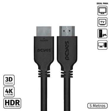 Imagem de Cabo HDMI 2.0 4K 28AWG Puro Cobre 5 Metros - PHM20-5 - PCYES