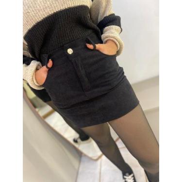 Imagem de saia cotelê feminina fashion. - bellas pink, GG, Preto