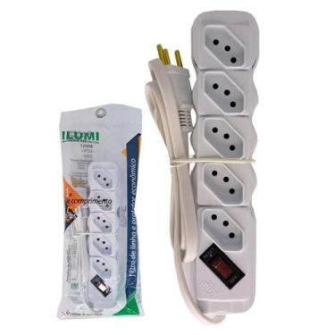 Imagem de FILTRO LINHA ILUMI 5 TOMADAS BIVOLT COM INTERRUPTOR E CABO PP 3x0,75mm