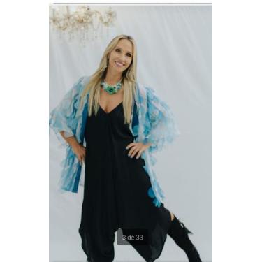 Imagem de Kimono  "Flutuante" - Pensando com meus botões, Azul, GG