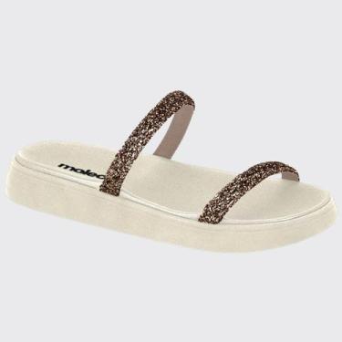 Imagem de Sandália Slide Feminina Flatform Papete Strass Moleca 5507.100.28373, 