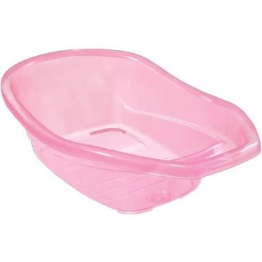 Imagem de Banheira Universal Transparente Rosa Segura e Confortável para Bebê - 