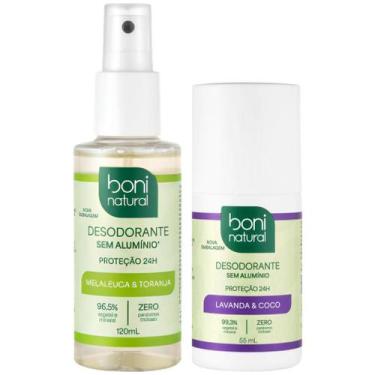 Imagem de Kit Desodorante Boni Natural Spray Melaleuca Toranja + Roll-on Lavanda