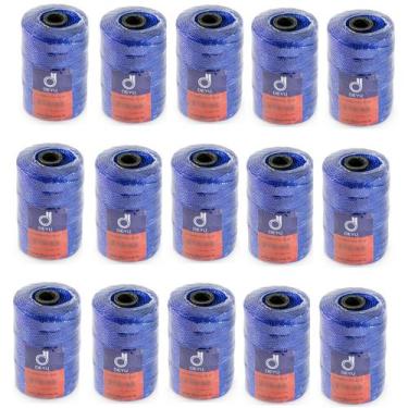 Imagem de Kit 15 Fio Encala Torcido Azul Rolo 200gr Várias Bitolas Para Pesca Pr