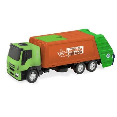 Imagem de Brinquedo Caminhão Iveco Tector Coletor Laranja - Usual Brinquedos