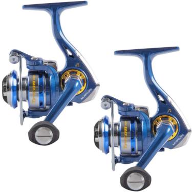 Imagem de Kit 2 Molinete Triton 500 para Pesca Light e Ultra Light com Freio 4,5KG, Carretel de Alumínio e Manivela One Touch
