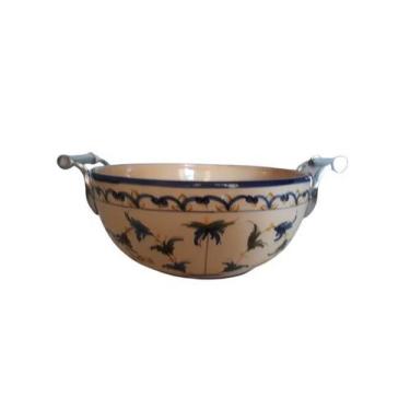 Imagem de SALADEIRA DE CERÂMICA COM ALÇAS DE ESTANHO JOHN SOMERS, Ø27cm, DESENHO