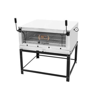 Imagem de Forno Refratário a Gás de Lastro Roma FIRI110 Metalúrgica Venâncio Inox 95x95 com Pedra Refratária
