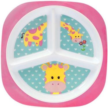 Imagem de Prato Infantil Com Divisórias Animal Fun Buba Girafa