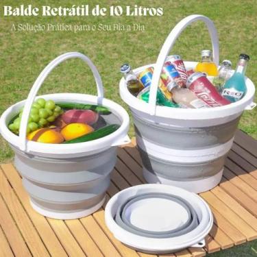 Imagem de Balde Dobrável Retrátil Fléxivel de Silicone 10 litros com Alça - Esti