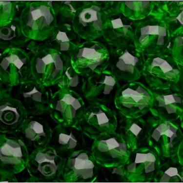 Imagem de Pacote com 50 contas sextavadas 8mm cristal verde escuro - CASA FÉ