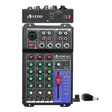 Imagem de Mesa De Som Vedo A3 12v 3 Canais Equalizador Mixer 4 bandas Som Automo