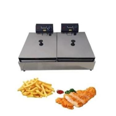 Imagem de Fritadeira Elétrica 12 litros 2 cubas c tampas Profissional - Equipame