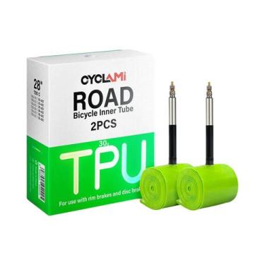 Imagem de Câmara De Ar Ultraleve Verde Em TPU 700C Presta FV Para Bicicletas De 