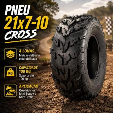 Imagem de Pneu 21x7-10 Aro 10 Quadriciclo Buggy Kart 4 Lonas Onetools