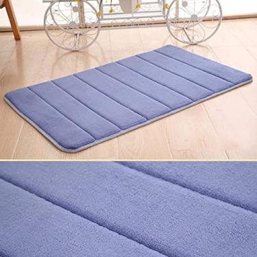 Imagem de Tapete de banheiro macio de espuma viscoelástica, antiderrapante, absorvente, tapete de borracha para piso de cozinha, banheiro, rosa, 60 x 90 cm