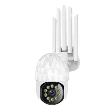 Imagem de Câmera de segurança externa Pan Tilt, Câmera IP Wi-Fi doméstica, Câmera de vigilância Pan Tilt Dome, com visão noturna colorida de visão noturna e câmera CCTV à prova d'água (B)
