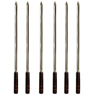 Imagem de Kit 6 Espetos Artesanais simples Inox P/Churrasco