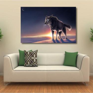 Imagem de Quadro decorativo Paisagem - Lobo - Artístico - Tela em Teci