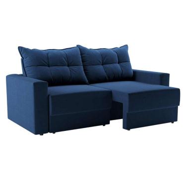 Imagem de sofá 3 lugares retrátil lubeck suede azul marinho 180 cm