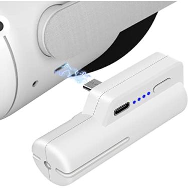 Imagem de Adequado para pacote de bateria para acessórios Quest 2, compatível com Elite Strap, pacote de bateria de 5000mAh para 2-4 horas de tempo adicional de jogo.
