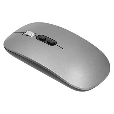 Imagem de GOSHYDA Mouse óptico sem fio, mouse de carregamento de modo duplo Bluetooth 5.0 de 2,4 GHz para jogo/escritório, 800-1200-1600 DPI ajustável (cinza)