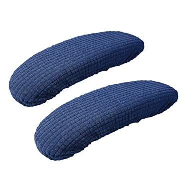 Imagem de Fenteer Capas elásticas para apoio de braço para cadeira de escritório, protetor de descanso de braço de cotovelo, azul