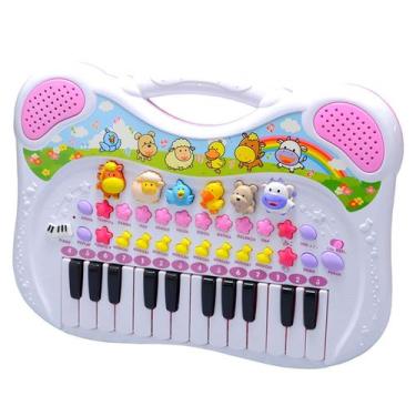 Imagem de Piano Teclado Musical Infantil Sons Eletrônicos - Braskit