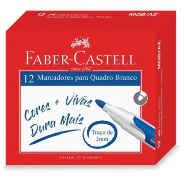 Imagem de Pincel Para Quadro Branco Azul 12Unid - Faber-Castell