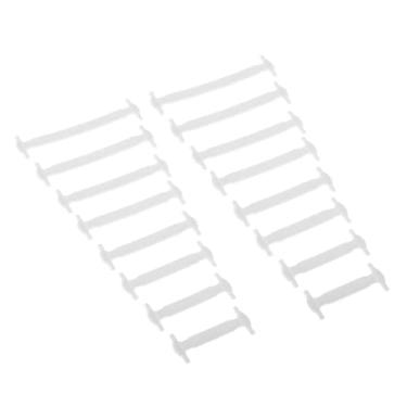 Imagem de Newmind 16 cadarços elásticos de silicone sem cadarços unissex, Branco,