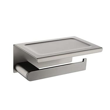 Imagem de Suporte de papel higiênico preto fosco montagem na parede cabide de papel higiênico de cozinha aço inoxidável acessórios para banheiro cromo ouro rosa, cinza com suporte RD