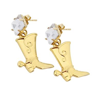 Imagem de Brincos Feminino Country Bota Texana Banho Ouro Semijoia