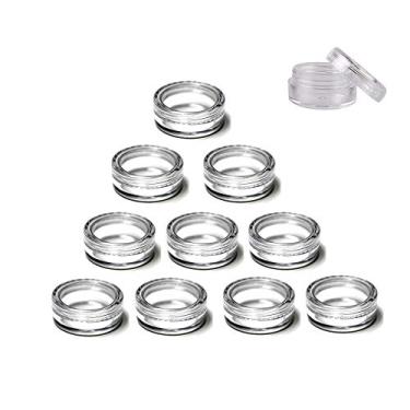 Imagem de Recipientes de plástico GBSTORE de 3 gramas, para unhas sombreadas em pó, joias, cosméticos, protetor labial, creme, loção e cremes, armazenamento de amostras de maquiagem (10 peças)