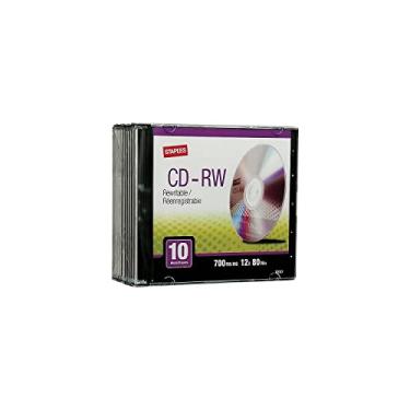 Imagem de Staples CD-RW regravável com capa fina de CD 10 peças