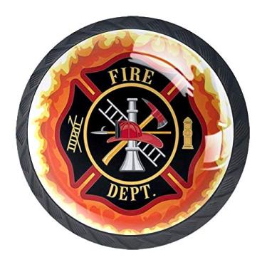 Imagem de 4 peças puxador de gaveta puxador corpo de bombeiros com escada serviço público ferramentas essenciais de bombeiros puxadores puxadores puxadores de armário com parafusos para casa escritório cômoda m