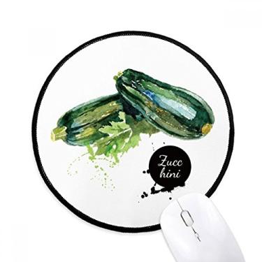 Imagem de DIYthinker Tapete de mouse aquarela saboroso vegetal de abobrinha para mesa de escritório tapete redondo para computador