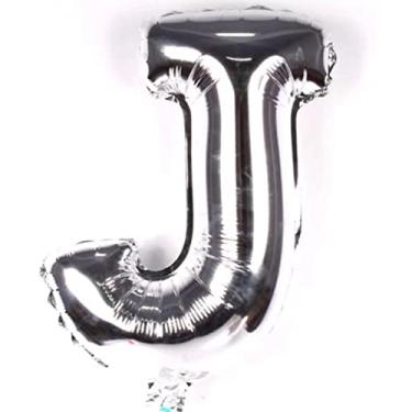 Imagem de Balão Letra Gigante Metalizada Prata - 75cm (J)