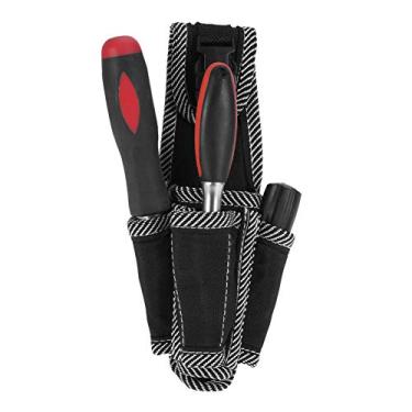 Imagem de Bolsa de cinto de ferramentas, suporte de armazenamento de cinto com bolsos, bolsa de ferramentas de eletricista multifuncional bolsa de cintura bolso suporte de cinto preto para cinto de ferramentas