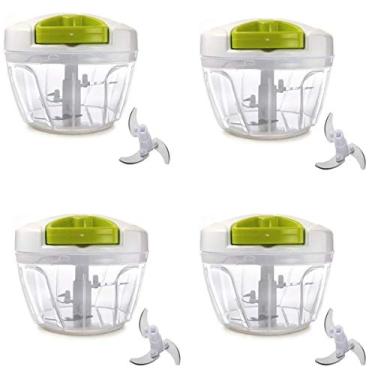 Imagem de KIT 4 MINI PROCESSADOR DE ALIMENTOS MANUAL 3 LÂMINAS 123ÚTIL
