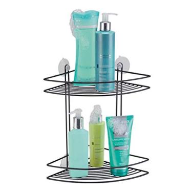 Imagem de Porta Shampoo Cantoneira Dupla Preta Ventosas Arthi