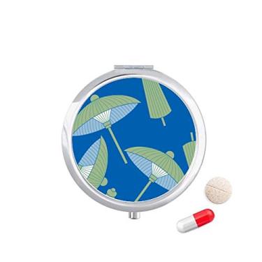 Imagem de Guarda-chuva de papel verde com estampa de nuvem, caixa de armazenamento de medicamentos, recipiente dispensador