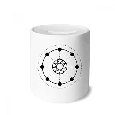 Imagem de DIYthinker Forma Totem Geometria Sol Estrela Dinheiro Caixa de Cerâmica Porta-Moedas Presente